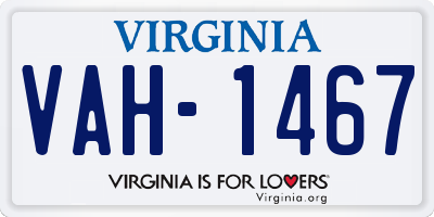 VA license plate VAH1467