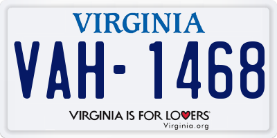 VA license plate VAH1468
