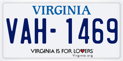 VA license plate VAH1469