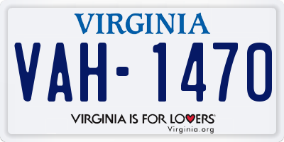 VA license plate VAH1470