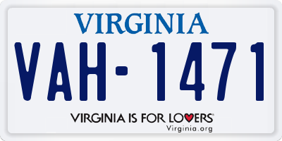 VA license plate VAH1471