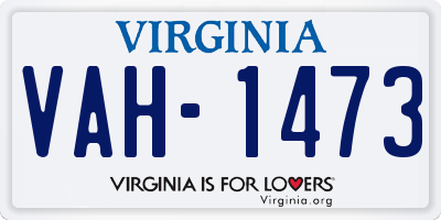 VA license plate VAH1473