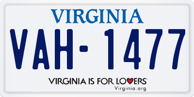 VA license plate VAH1477