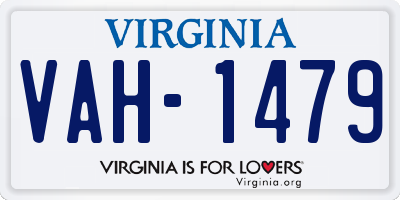 VA license plate VAH1479