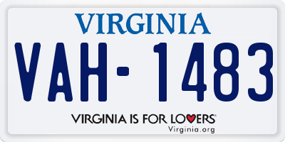 VA license plate VAH1483
