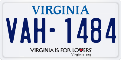 VA license plate VAH1484