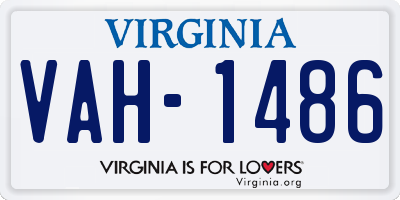 VA license plate VAH1486