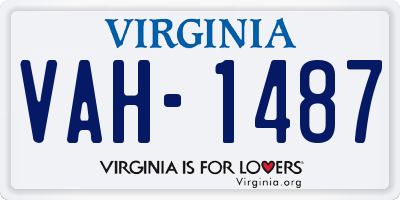 VA license plate VAH1487