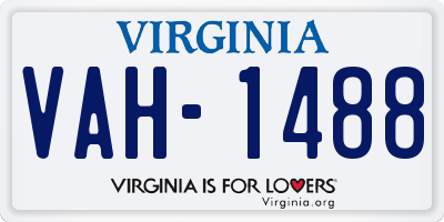 VA license plate VAH1488
