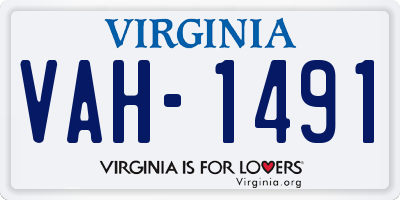 VA license plate VAH1491