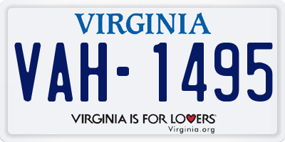 VA license plate VAH1495