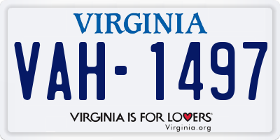 VA license plate VAH1497
