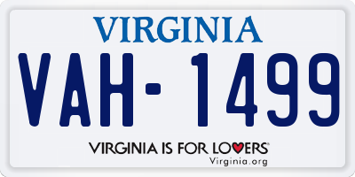 VA license plate VAH1499