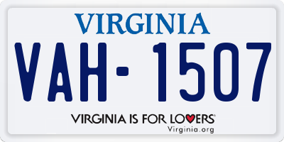VA license plate VAH1507