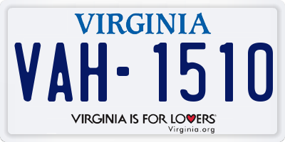 VA license plate VAH1510