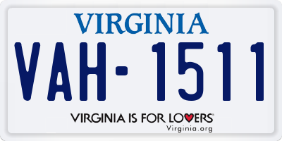 VA license plate VAH1511