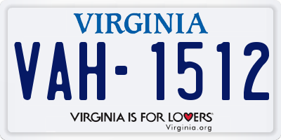 VA license plate VAH1512