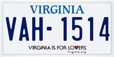 VA license plate VAH1514