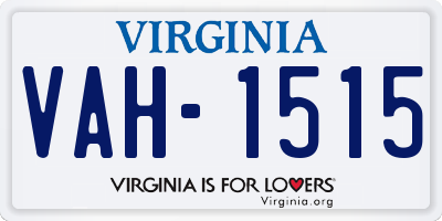 VA license plate VAH1515