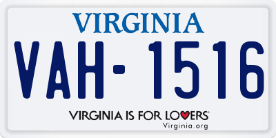 VA license plate VAH1516