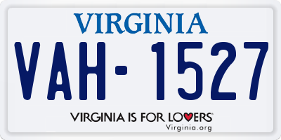 VA license plate VAH1527
