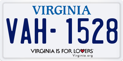 VA license plate VAH1528