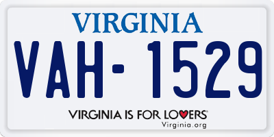 VA license plate VAH1529