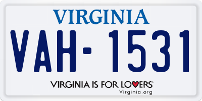VA license plate VAH1531