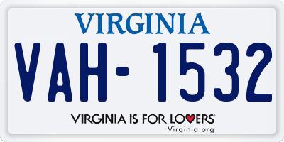 VA license plate VAH1532