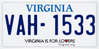VA license plate VAH1533