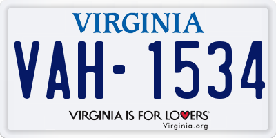 VA license plate VAH1534