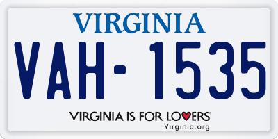 VA license plate VAH1535