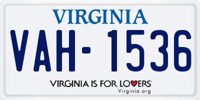 VA license plate VAH1536