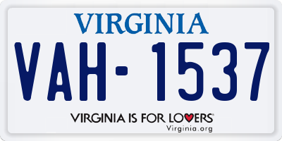 VA license plate VAH1537