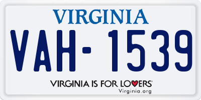 VA license plate VAH1539