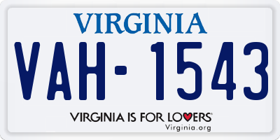 VA license plate VAH1543