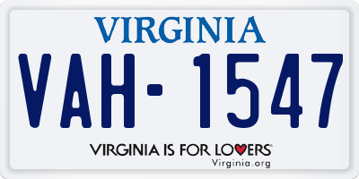 VA license plate VAH1547