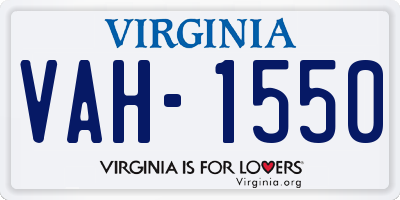 VA license plate VAH1550