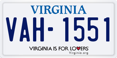 VA license plate VAH1551