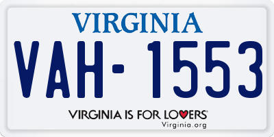 VA license plate VAH1553