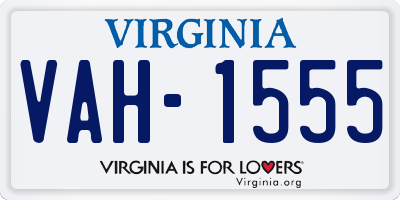 VA license plate VAH1555