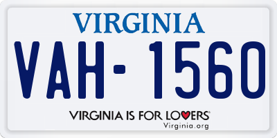 VA license plate VAH1560