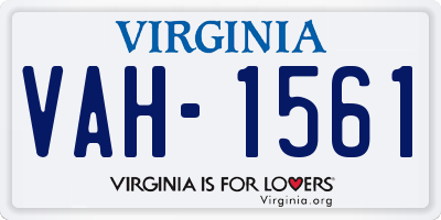 VA license plate VAH1561