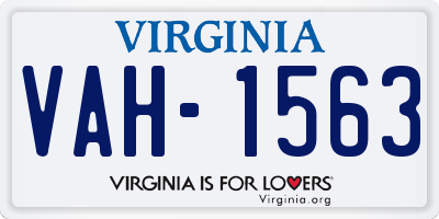 VA license plate VAH1563