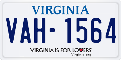 VA license plate VAH1564