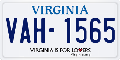 VA license plate VAH1565