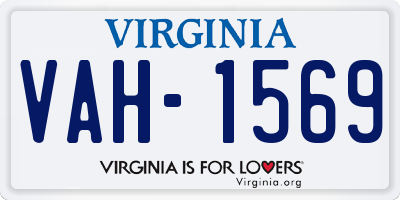 VA license plate VAH1569