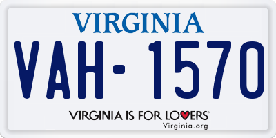 VA license plate VAH1570