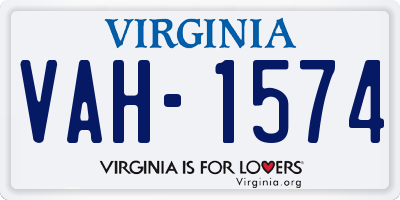 VA license plate VAH1574