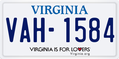 VA license plate VAH1584